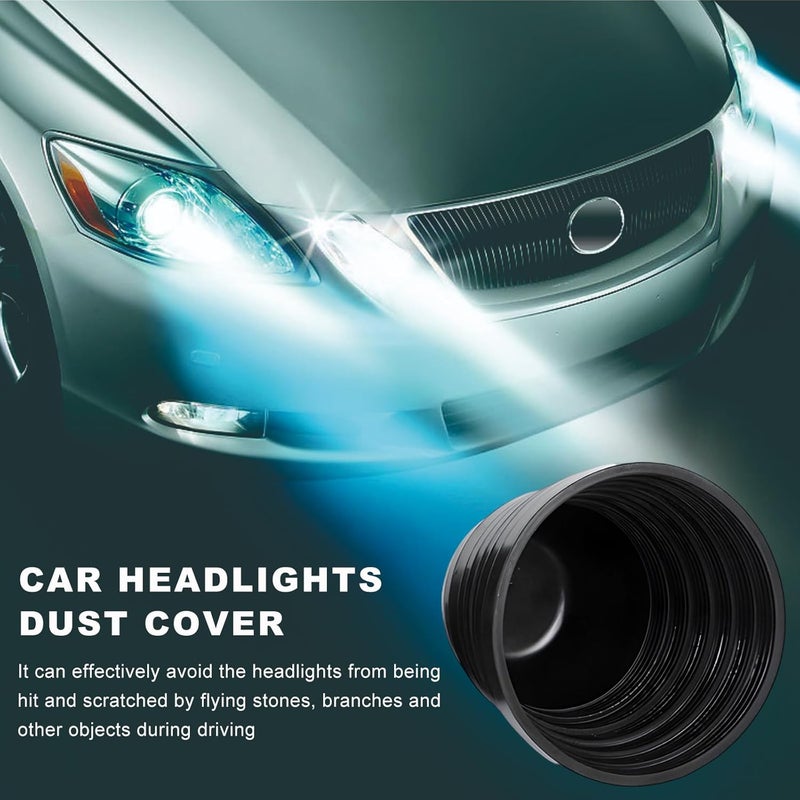 FSTURIOS 2 PCS Car Headlight Dust Covers, 100mm 4" Headlight Housing Cap Vehicle Forward Light Cover, Dustproof Flexible Rubber Sealed Headlamp Cap, Waterproof Car Front Lamp Cover - Image 4